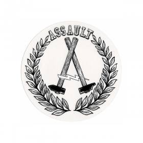 Assault Skateboards BCH Round Sticker- 1.75" Black/White
