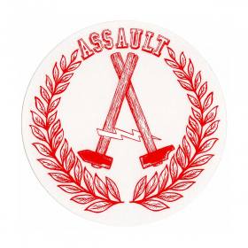 Assault Skateboards BCH Round Sticker- 2.625" Red/White