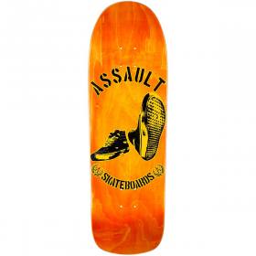 9.5x31.78 Assault Waffle Stomper Kitty Shaped Deck - Orange Stain
