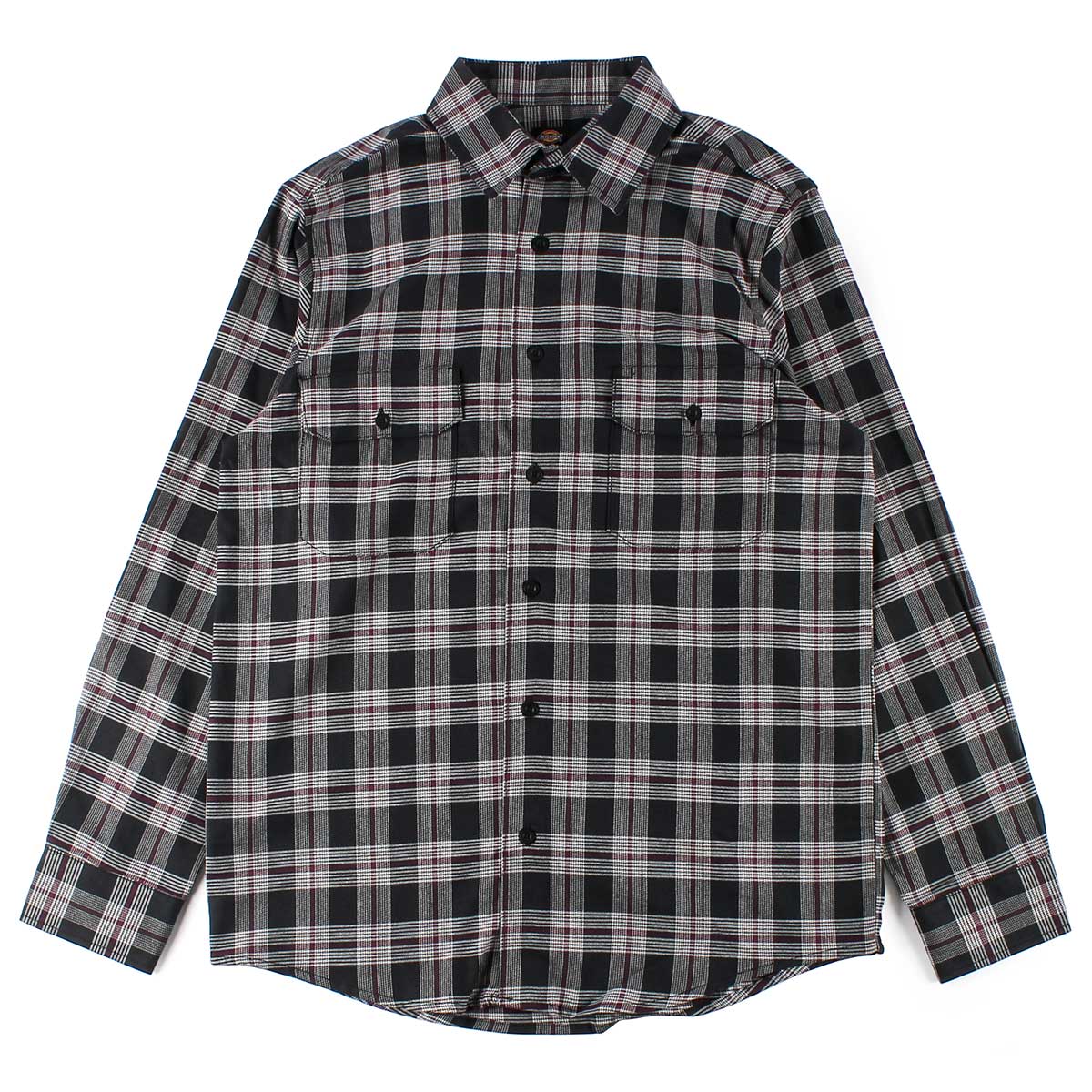 Dickies Regular Fit Flex Flannel Shirt - Black Wine/Check Plaid | SoCal ...