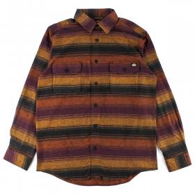 Dickies Regular Fit Flex Flannel Shirt - Wine Blanket/Stripe
