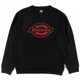 Dickies Logo Graphic Crewneck Sweatshirt - Black w/ Red Stitching