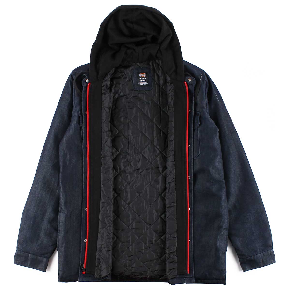 Dickies Icon Hooded Quilted Flannel Shirt Jacket - Chocolate