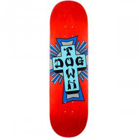 8.5x32.5 Dogtown Street Cross Logo Deck - Red Stain/Blue Cross