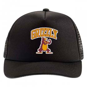 Grizzly Put Em Up Mesh Trucker Hat - Black