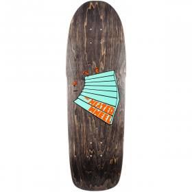 9.6x31.5 The Heated Wheel Slam Time Shaped Deck - Black Stain/Teal