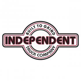 Independent Trucks BTG Bauhaus White Vinyl Sticker - White/Black/Red 4" x 2.1"