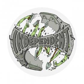 Independent Trucks Built To Grind Clear Mylar Sticker - Multi 4" x 4"