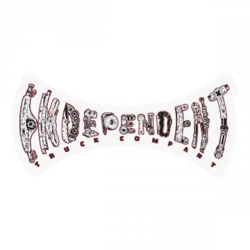 Independent Trucks Bar Logo White Vinyl Sticker - Black/Red