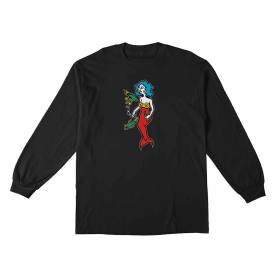 Krooked Mermaid Long Sleeve T-Shirt - Black