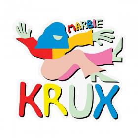 Krux Trucks Marbie Clear Mylar Sticker - Multi 3" x 2.8"