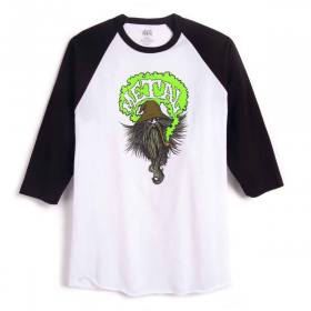 Metal Skateboards Pipe Smoke 3/4 Sleeve Raglan T-Shirt - White/Black