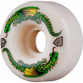 54mm 93a Powell Peralta Dragon Formula Green Dragon V1 Wheels - White