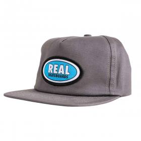 Real Oval Low Profile Snapback Hat - Charcoal/Blue
