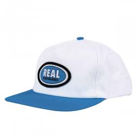 Real Oval Snapback Hat - White/Blue