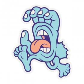 Santa Cruz Beach Bum Hand Clear Mylar Sticker - Blue 3.25" x 4"