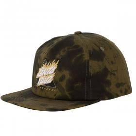 Santa Cruz Flamed Not A Dot Mid-Profile Snapback Hat - Olive Wash