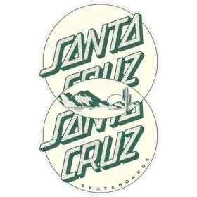 Santa Cruz Venn Dot Clear Mylar Sticker - Cream/Green 3.5" x 5.5"