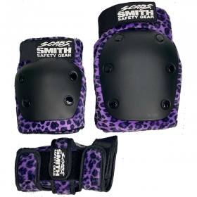 Smith Scabs Adult 3 Pack Safety Gear - Purple Leopard