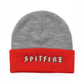 Spitfire Wheels Old E Fill Cuff Beanie - Heather Grey/Red/Gold