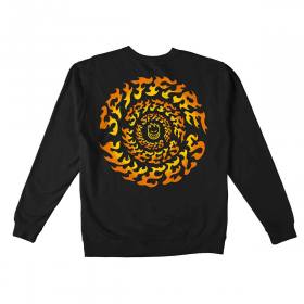 Spitfire Wheels Torched Script Crewneck Sweatshirt - Black/Orange