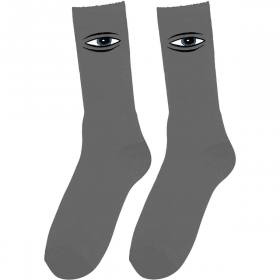 Toy Machine Sect Eye Embroidered Crew Socks - Grey