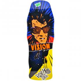 10x29.75 Vision Old School Psycho Stick Re-Issue Concave Deck - Blue/Yellow