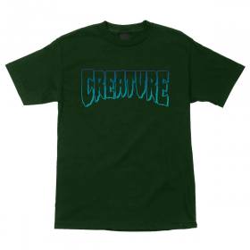 Creature Logo Outline T-Shirt - Forest Green w/Blue
