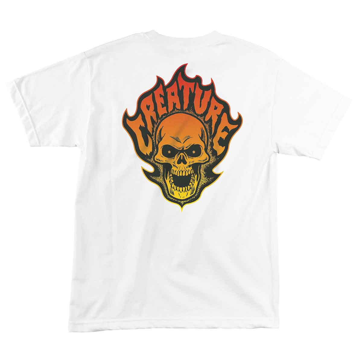 Creature Skateboards Bonehead Flame T-Shirt - White | SoCal Skateshop