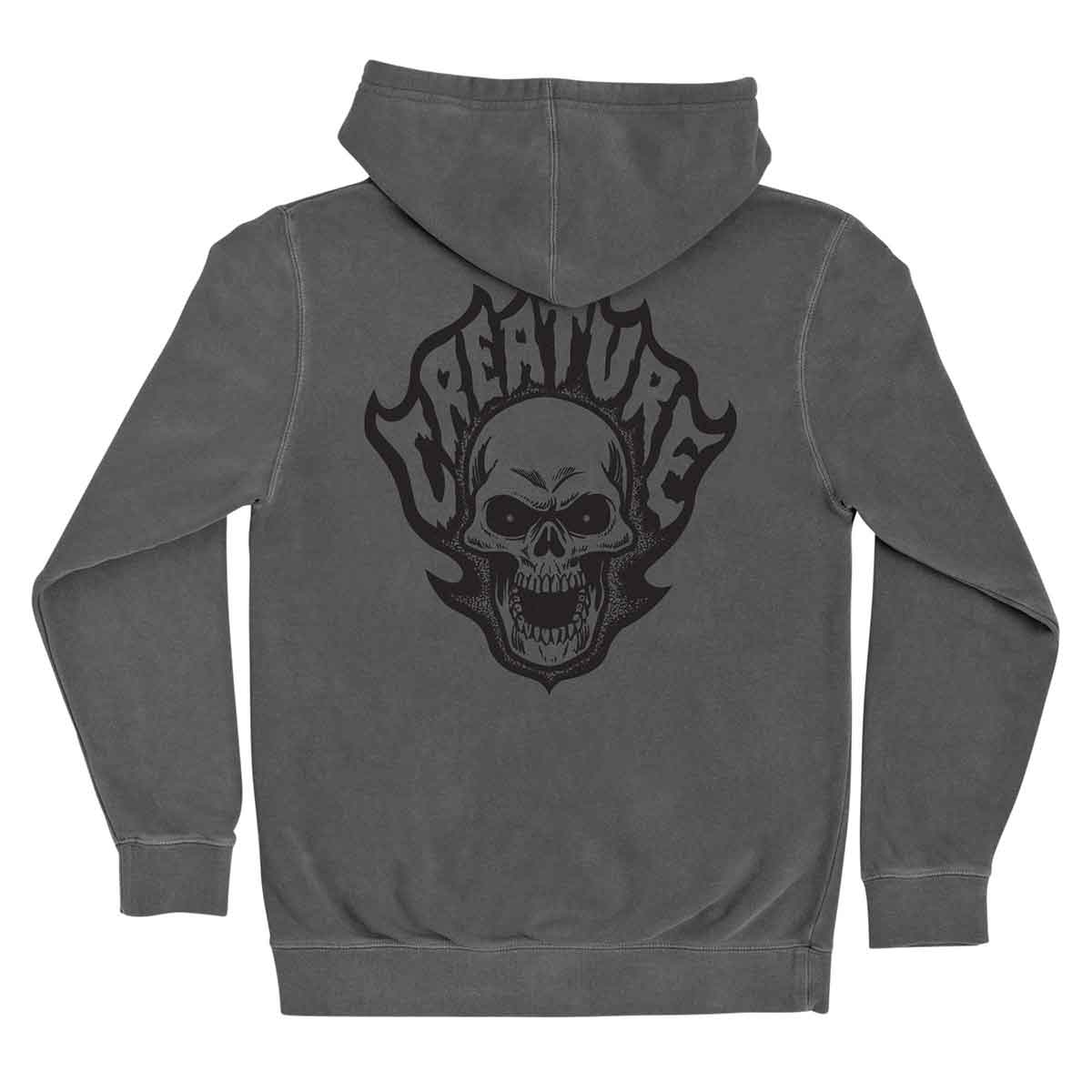 Creature Skateboards Bonehead Flame Midweight Pullover Hoodie - Pigment ...