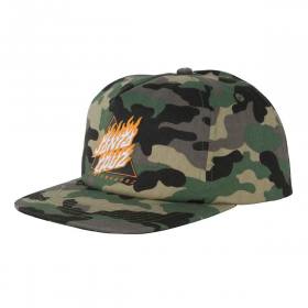 Santa Cruz Flamed Not A Dot Mid-Profile Snapback Hat - Camo