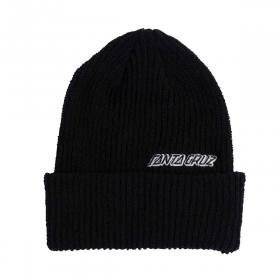 Santa Cruz Outline Strip Long Shoreman Beanie - Eco Washed Black