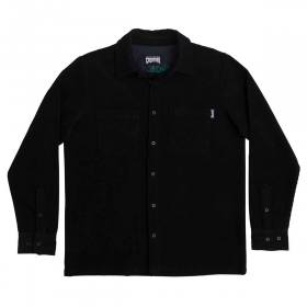 Creature Void Corduroy Long Sleeve Button Up Shirt - Black