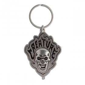 Creature Bonehead Flame Keychain - Antique Nickle