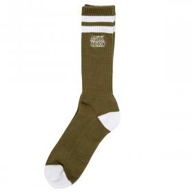 Antihero Blackhero Outline Crew Socks - Olive/White