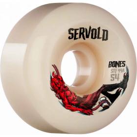 54mm 99a Bones STF V6 Wide-Cut Dakota Servold Trapped Wheels - White