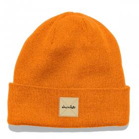 Chocolate Chunk Patch Cuff Beanie - Orange