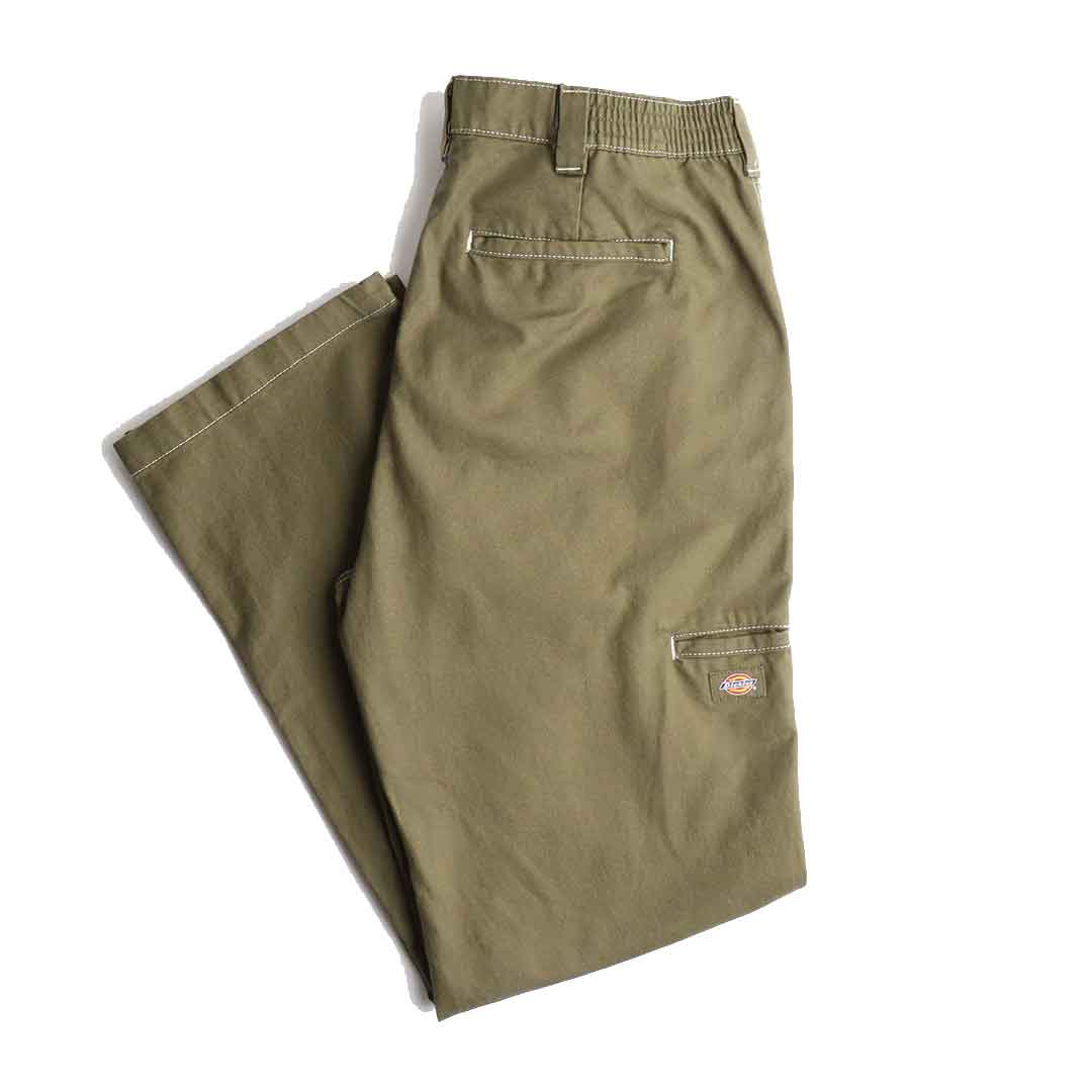 DICKIES Double Knee Mens Pants - MILITARY