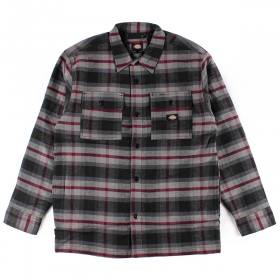 Dickies Moulton Flannel Shacket - Black/Wine/Grey Plaid