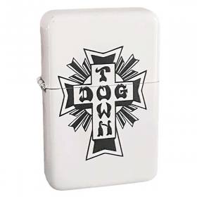 Dogtown Cross Logo Flip Top Metal Lighter - White/Black