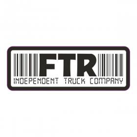 Independent Trucks FTR Barcode White Vinyl Sticker - Black/White 4.1" x 1.45"