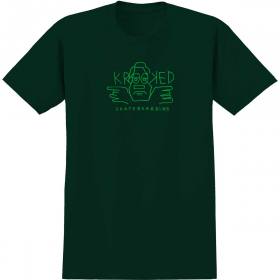 Krooked Arketype Raw T-Shirt - Forest Green/Green