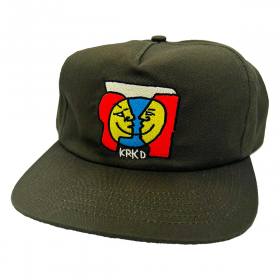 Krooked Moonsmile Snapback Hat - Olive