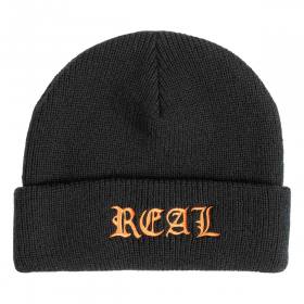 Real Script Cuff Beanie - Black/Orange
