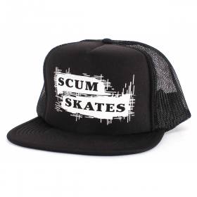 Scum Skates Logo Mesh Trucker Hat - Black/White