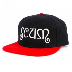 Scum Skates Logo Snapback Hat - Black/Red