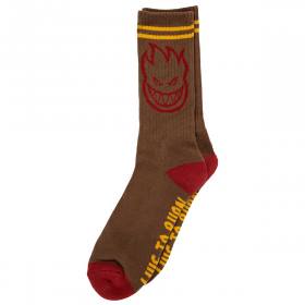 Spitfire Wheels Bighead Crew Socks - Brown/Red/Gold