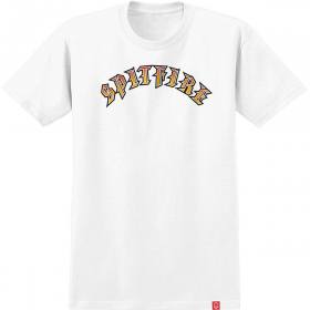 Spitfire Wheels Old E Fade Youth T-Shirt - White/Red Gold Fade