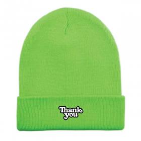 Thank You Skateboards Logo Cuff Beanie - Safety Green