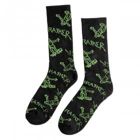 Thrasher Gonz Logo Crew Socks - Black/Green